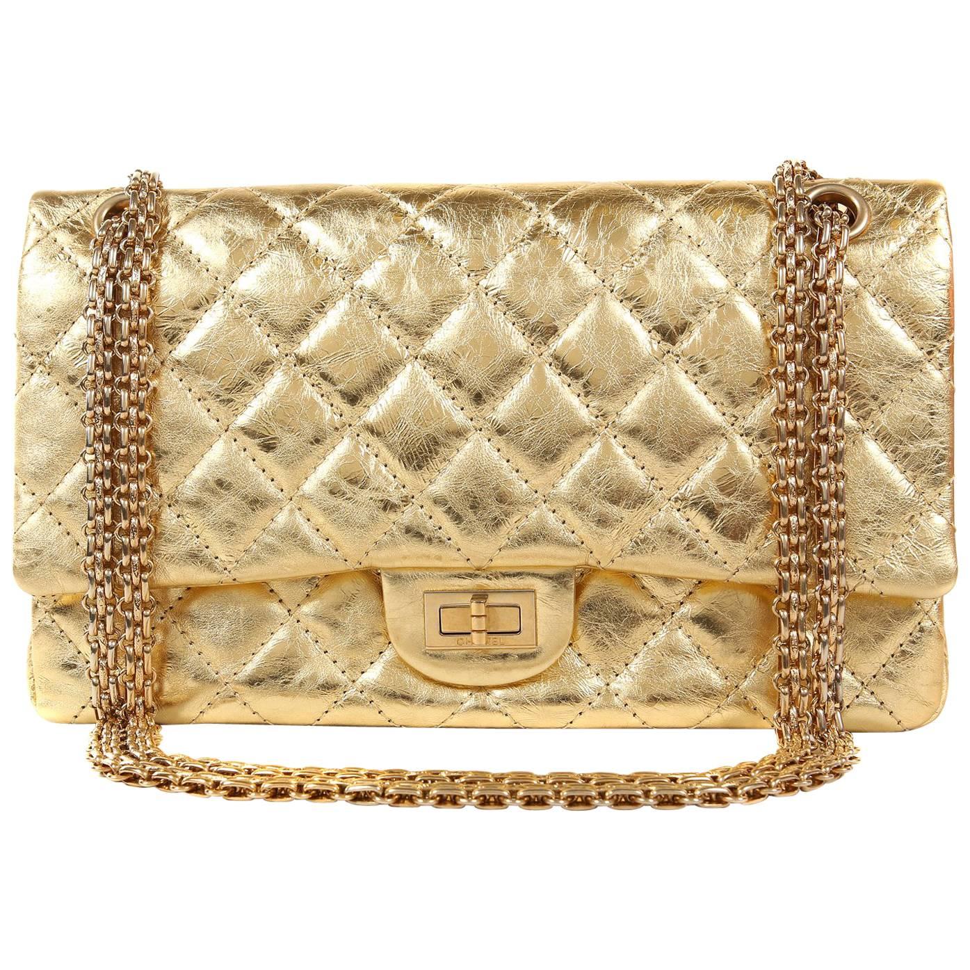 Chanel Flap Bag Metallic Crocodile Emobssed Calfskin Goldtone Mini Gold in  Calfskin with Goldtone  US
